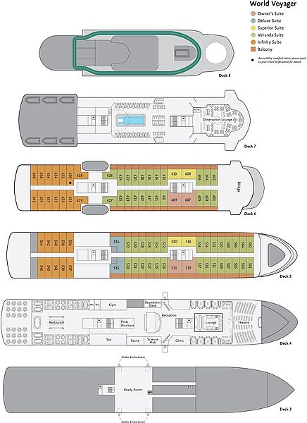 Deckplan der M/V World Voyager