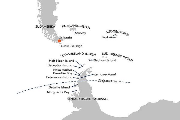 Karte Expeditionskreuzfahrt