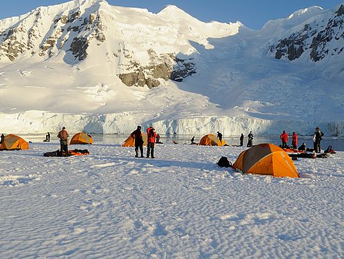 Camping in der Antarktis